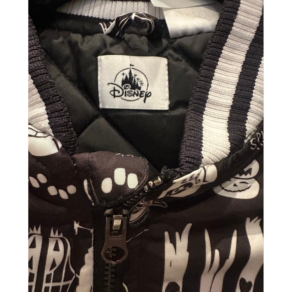 Disney Black & White Bomber Jacket Sz.11/12 - Picture 3 of 3